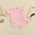 thumbnail image 3 of Newborn Baby Girl Summer Clothes Ribbed Sleeveless Top Elastic Short Pants 2Pcs Set White 3-6 Months, 3 of 8