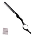 thumbnail image 2 of Feather Razor Professional, Hair Styling Thinning Texturizing Cutting Razor, Black Metal Frame with 10 Replacement Blades, Ergonomic Handle for Barbers, Hairstylists, 2 of 7