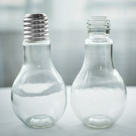 

amousa Summer Bulb Water Bottle Brief Cute Milk Juice Light Bulbs Cup Leak-proof C