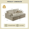 thumbnail image 3 of Kosynda 83"W Oversized Double Chaise Lounge Chair Indoor, Corduroy Upholstered Boneless Cloud Sofa Deep Seat for Living Room, No Assembly, White, 3 of 9