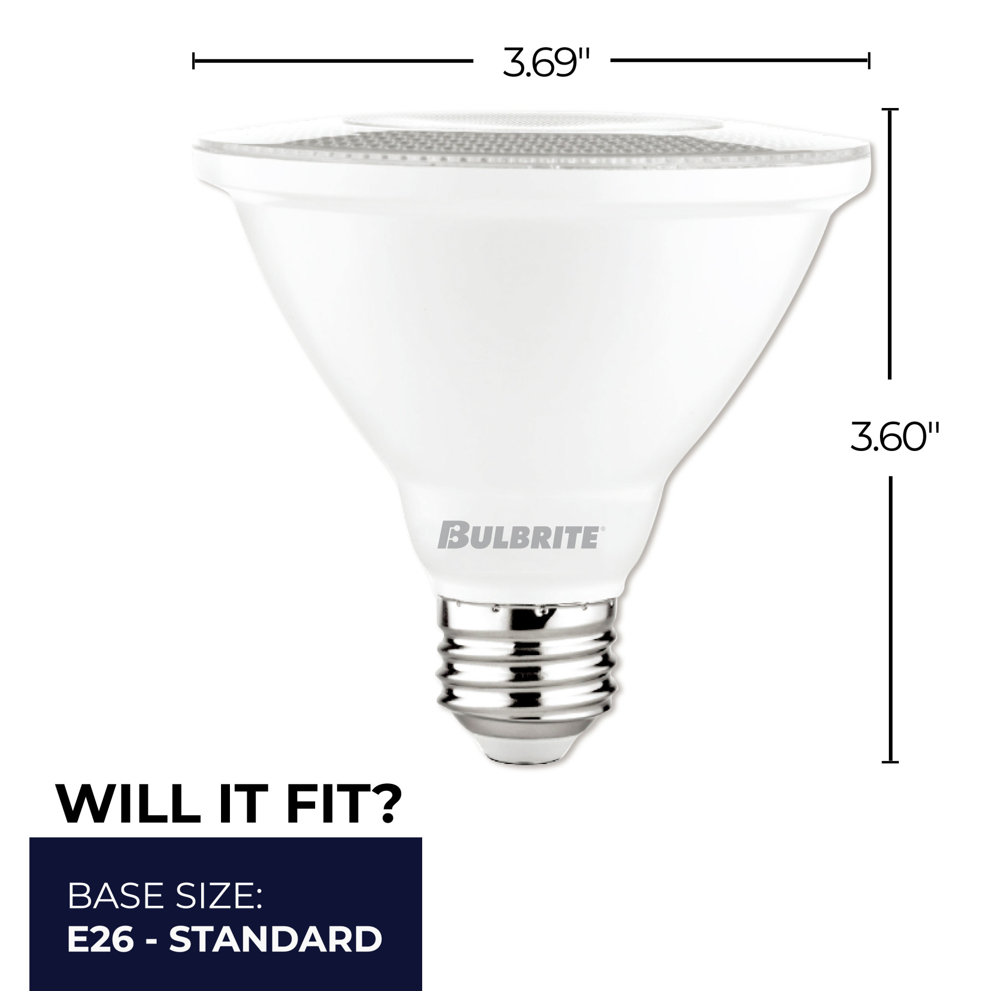 Bulbrite 861722 10W LED PAR30 Short Neck 3000K 80CRI Basics Flood Wet Dimmable Light, Pack of 4