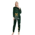 thumbnail image 2 of SwiftWear Matching Family Pajamas Set Christmas Tree Printed Zipper Jumpsuit Hooded Loungewear Comfy Homewear Jammies, 2 of 5