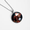 thumbnail image 4 of Floral Animal Elegant Glass Circular Pendant Necklace - Stunning Jewelry for Women, 4 of 5