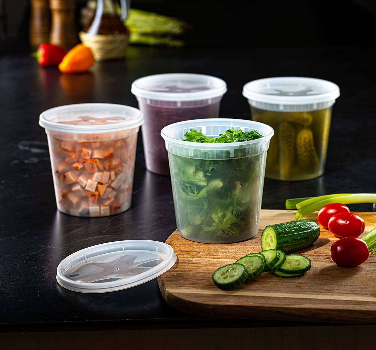 Pantry Value 32 Oz Deli Containers with Lids Food Prep Containers