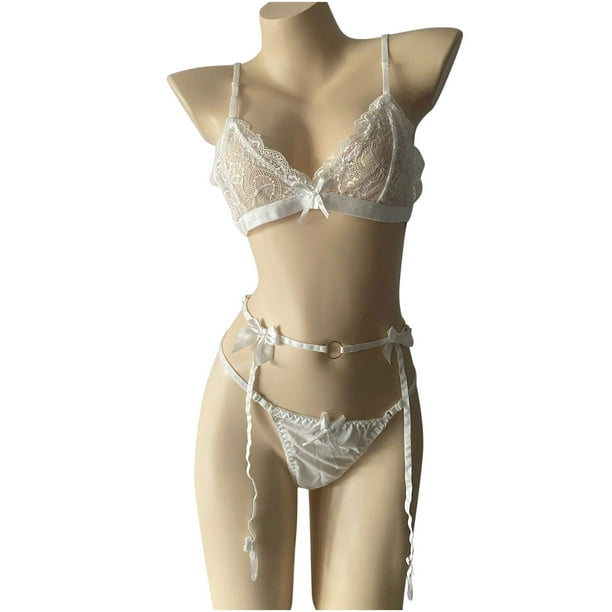 Fesfesfes Women Lingerie Sets Sexy Lace Lingerie Thong Sleepwear Bandage Bra  Panties Underwear Set On Sale 