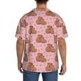 thumbnail image 3 of KLL Heart Capybara Print Men's Shirt Short Sleeve Button Down Summer Cuba Beach Shirts- 3X-Large, 3 of 5