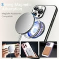 thumbnail image 4 of Funda magnética con MagSafe para iPhone 13 Pro Max, protección completa, delgada, a prueba de golpes, antiarañazos, con purpurina y protector de lente de cámara, con logotipo visible y red antipolvo, 4 of 7