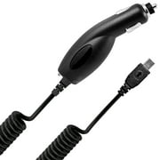 Rapid Micro USB Car Power Charger For Samsung Rugby III Cell Phones [by NEM - 3 feet Coiled Cord] Black
