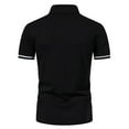 thumbnail image 4 of EGNMCR T-Shirts pour Hommes, Décontracté, Ajusté, Patchwork, Manches Courtes, Col Rabattu, Pull, T-Shirt, Blouse, Cadeaux pour Hommes, 4 of 8