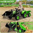 thumbnail image 4 of EastVita 3 in 1 Ride on Tractor, 12V Ride on Bulldozer with Detachable Trailer, Kids Electric Vehicles Ride on Toy with Remote Control, Bucket, Horn, Lights, Music green, 4 of 6