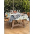 thumbnail image 2 of Outdoor Tablecloth with Umbrella Hole and Zipper, Happy Easter Rectangle Table Cloth 60x120 Inch Waterproof Tablecloth, Spring Bunny Easter Eggs Floral Beige Wood Picnic Table Cover for Patio Camping, 2 of 7