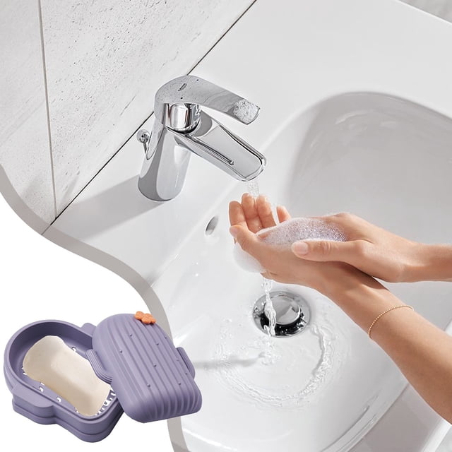 Dvkptbk Soap Boxes Portable Soap with Drainage Tray Compact for Bathroom Travel and Kitchen Strong Plastic Material Easy to Clean and Store Storage & Organization