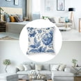 thumbnail image 5 of nygtbtfer Pillow Covers 2 Packs White &amp; Blue Summer Throw Pillowcase Linen Decorative Morden Blue Floral Outdoor Cushion Cover for Patio Sofa Bedroom Indoor Outdoor Party White, 5 of 7