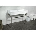 thumbnail image 2 of Kingston Brass VPB3917H6ST New Haven 39" Porcelain Console Sink with Stainless Steel Legs, White/Polished Nickel, 2 of 8