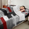 thumbnail image 4 of Manfei Abstract Ombre Rectangle Queen Sheets, Red Black White Queen Sheet Sets, Black Reversible 4pcs1 Flat Sheet + 1 Fitted Sheet + 2 Pillowcases, 4 of 6
