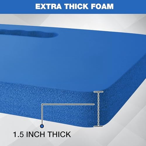 Extra Thick Kneeling Pad, Soft Foam Cushioning for Knee, Large Foam Kneeler Mat for Gardening, Bathing Baby, Workout Supplies, 17.5 x 11 x 1.5 in, Blue