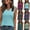 #01 Light Blue, variant on Women's Summer V Neck Sleeveless Flowy Relaxed Blouses Lightweight Soft Comfy Casual Tank Top Versatile Daily Tops, #01 Light Blue, XXL