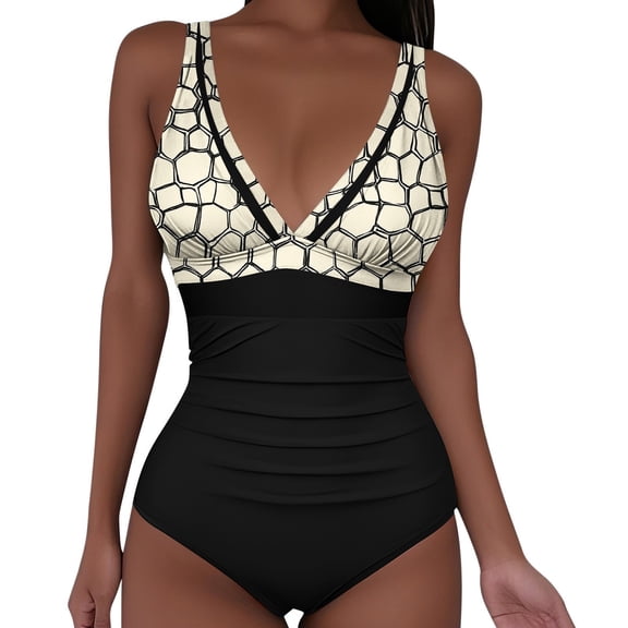 HOMBOM Womens Swimsuits One Piece Swimwear Ruched Floral Slimming Tummy Control Bathing Suit for Ladies