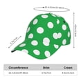 thumbnail image 2 of Fotbe Green And White Polka Dot Gorro Clásico de Béisbol, Gorra Ajustable con Broche Snapback, Gorro de Exterior de Algodón Suave, 2 of 6