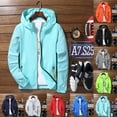 thumbnail image 2 of YAYUBA Reflective Coat Hooded Windbreaker Fashion Runing Pocket Jacket,Green,S, 2 of 4