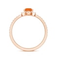 thumbnail image 2 of Rosec Jewels Fire Opal Teardrop Ring for Women with Diamond Halo - 5X7 mm (AAA Quality), 18K Rose Gold, US 12.50, 2 of 9