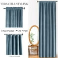thumbnail image 5 of Lazzzy Blackout Velvet Curtains Living Room Darkening Drapes 2 Panels Rod Pocket Thermal Insulated Soft Privacy Window Treatments Dark Slate 52" x 120", 5 of 14