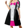 thumbnail image 2 of Vestido de manga corta con diseño de gato bruja de llama de octubre de Molly Harrison. Vestido de verano para mujer., 2 of 7