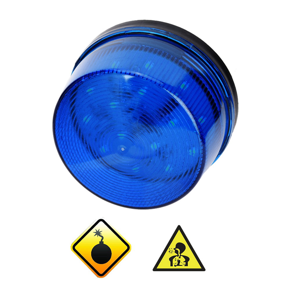 3dsll0 Strobe Signal Warning Light Waterproof 12V 120mA Indicator Light LED Lamp Small Flashing Light Security Alarm Blue 