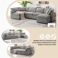 thumbnail image 6 of 130" Oversized Modular Sectional Couch, 6-Seat Chenille Cloud Couch with Ottoman, Convertible U-Shaped Sleeper Sofa, Free Combination Sofa for Living Room, 6 of 8