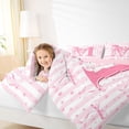 thumbnail image 3 of Erosebridal Cute Stars Bowknot Kids Twin Comforter Sets,Pink Letter M Alphabet Bedding Set For Girls,Pink Reversible,2-Piece, 3 of 7
