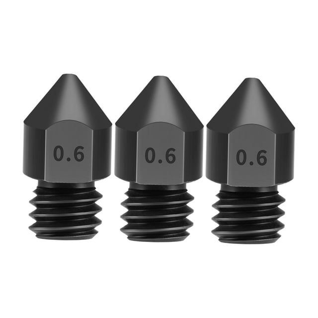 Boquillas de acero endurecido 3 piezas 0.6 mm para filamento de 1.75 mm para Creality Ender 3 / CR-1 Tomshoo 0.6mm