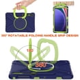 thumbnail image 3 of Case for Samsung Galaxy Tab S10+ Plus/S9+/S9 FE Plus/S8+/S7+ 12.4 inch, 360 Degree Rotating Hand Grip Shockproof Cover with Shoulder Strap, NavyBlue Lime, 3 of 7