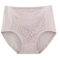 thumbnail image 2 of Aboser Women's Cotton Underwear Plus Size High Waisted Panties Comfortable No Show Lace Underwear Soft Full Coverage Brief Panties, 2 of 3