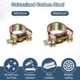 thumbnail image 3 of Uxcell 3pcs T-Bolt Hose Clamp 140-148mm (5.51-5.83") Galvanized Carbon Steel Adjustable Intake Radiator Pipe Clamps for Automotive Plumbing Industrial Pipes, 3 of 6