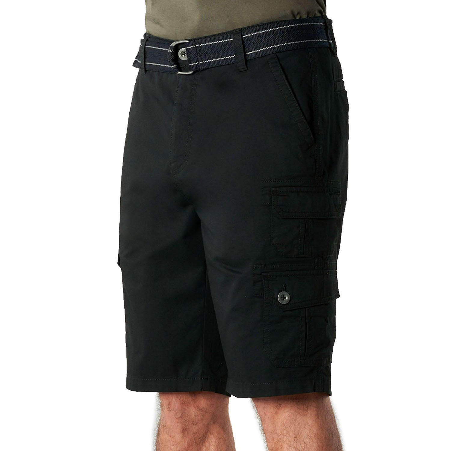 IRON CLOTHING Men's Stretch Twill Multi Pocket Cargo Short, Black 32