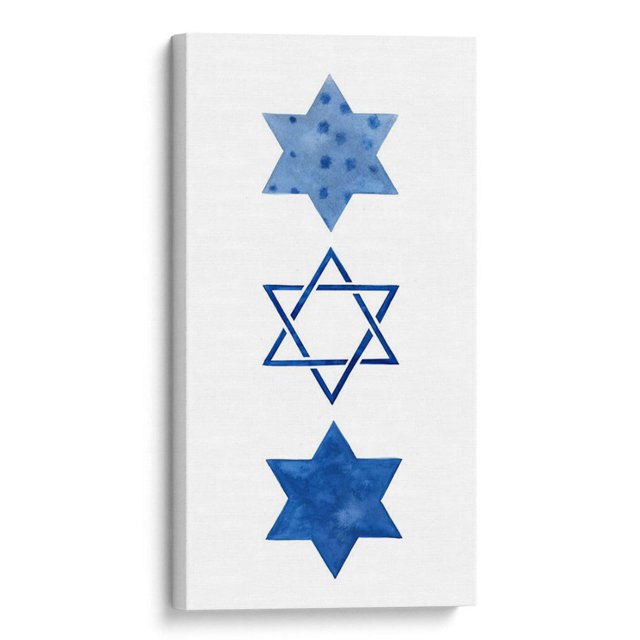 Cuadro decorativo - Colección Indigo Hanukkah B, Victoria Borges 40x80 Canvas Lab Días festivos, Estacional