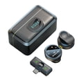 thumbnail image 1 of One-Trigger-Two 2.4G Wireless Microphone Magnetic Attachment Clip On Mic for Smartphone Noise Cancelling Real Time Monitoring Built-in Battery with Charging Case for Type-C Android Smarphones Tablets, 1 of 8