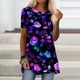 thumbnail image 1 of ICHUANYI Clearance Fashion Woman Causal Round Neck Printing Blouse Short Sleeve T-Shirt Summer Tops(Purple, L) ICHUANYI WER2023080803444, 1 of 5