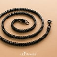 thumbnail image 3 of 555Jewelry 3.3mm Black Franco Necklace, Xtentacion Chain, Franco Chain, Stainless Steel Necklace for Women, Stainless Steel Necklace for Men, 24 Inch, 3 of 5