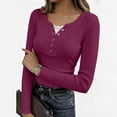 thumbnail image 2 of SHTXOZHI Ribbed Long Sleeve Tops for Women Lace Trim Fitted Dressy Shirts Solid Color Casual Work Base Layer, 2 of 8