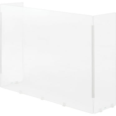 Tri-Fold Acrylic Desk Shield, 40"W x 11"D x 30"H, Clear