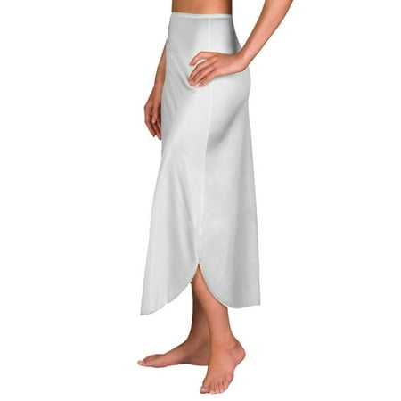 

Women s Shadowline 2116 Nylon Essentials Double Slit 1/2 Slip (White 1X)