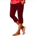thumbnail image 2 of Noric Women's Capri Pants with Pockets Lace Hem Cropped Leggings Skinny Stretch Casual Summer Workout Yoga Pants, 2 of 4