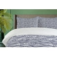 thumbnail image 4 of Ambesonne Tribal Duvet Cover Sets, Vintage Lines, 2-King, Dark Blue White, 4 of 6