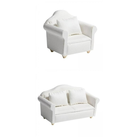 Muebles de Sofá Y Cojines de para Casa de 1/12, Juguetes de DIY