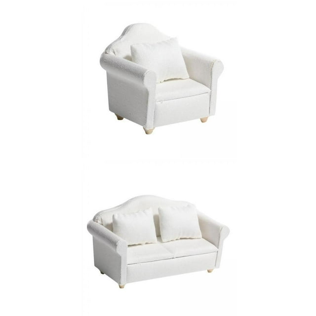 Muebles de Sofá Y Cojines de para Casa de 1/12, Juguetes de DIY