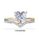 thumbnail image 3 of Anillo En Forma de Corazón, Elegante Joya de Circonitas, Accesorio de Compromiso de Aleación Ligera, Estilo Moderno, Regalo para Una Propuesta de Matrimonio de Diamantes, Ocasiones Especiales, Tallas, 3 of 6
