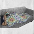 thumbnail image 6 of Rainbow Mandala Soft Flannel Fleece Throw Blanket, Ornamental Colorful Flowers Culture Elements Eastern Motifs, Cozy Plush for Indoor and Outdoor Use, 50" x 60", Multicolor, by Ambesonne, 6 of 6
