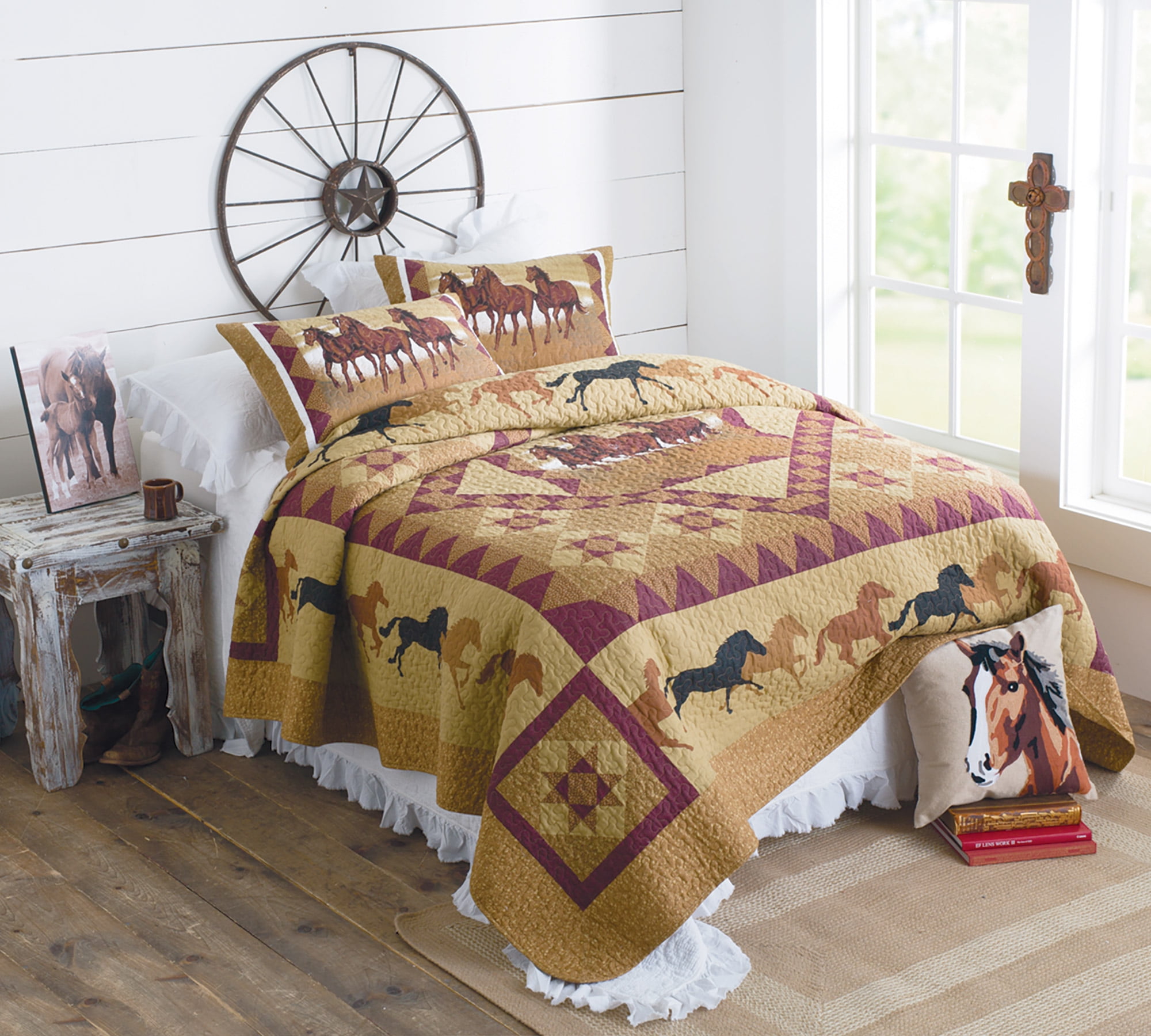 Horse Country Quilt Set Size King
