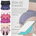 thumbnail image 4 of Xmarks Period Underwear for Women Menstrual Panties Women's Leak Proof Mid Waist Cotton Postpartum Ladies Panties Briefs Girls, 4 of 8
